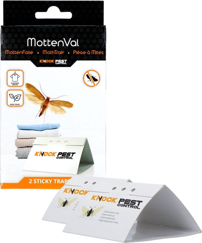 Knock Pest Control Kleermottenval Delta 2 stuks - Ongedierteval - Mottenval op basis van speciaal feromoon - 11x9x5.5 cm