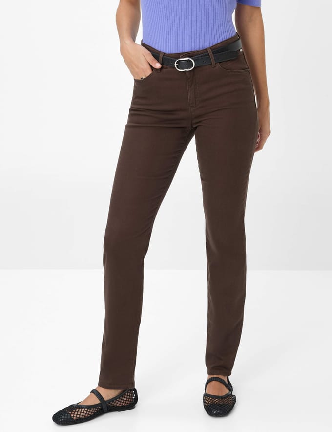 Brax Dames Broek  Style SHAKIRA DARK CHOCOLATE, donkerbruin, maat 32