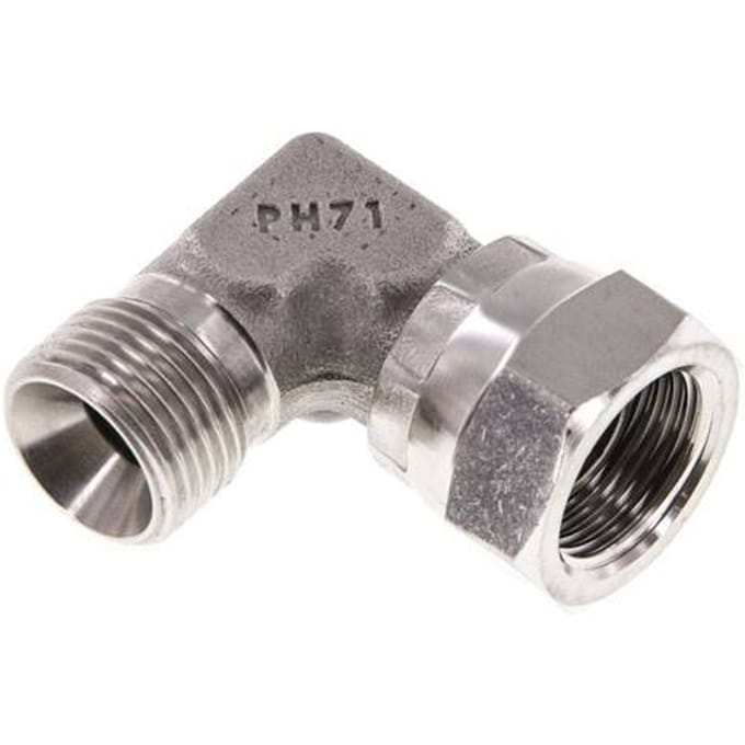G 3/8'' M/F RVS L-Fitting 90graden 325 Bar - Hydrauliek - FL2E-MF-S-038G-I