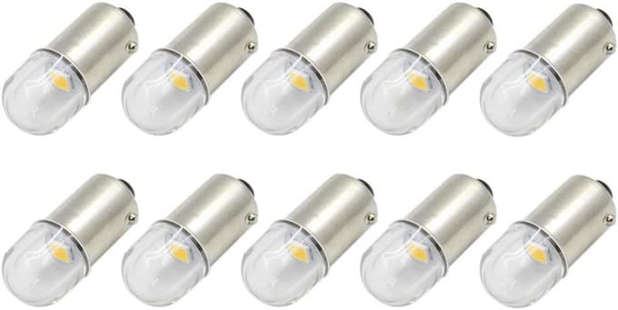 10x BA9S LED Lampjes Warm Wit 12V - Dimbaar Universele Verlichting voor Auto Interieur en Dashboard