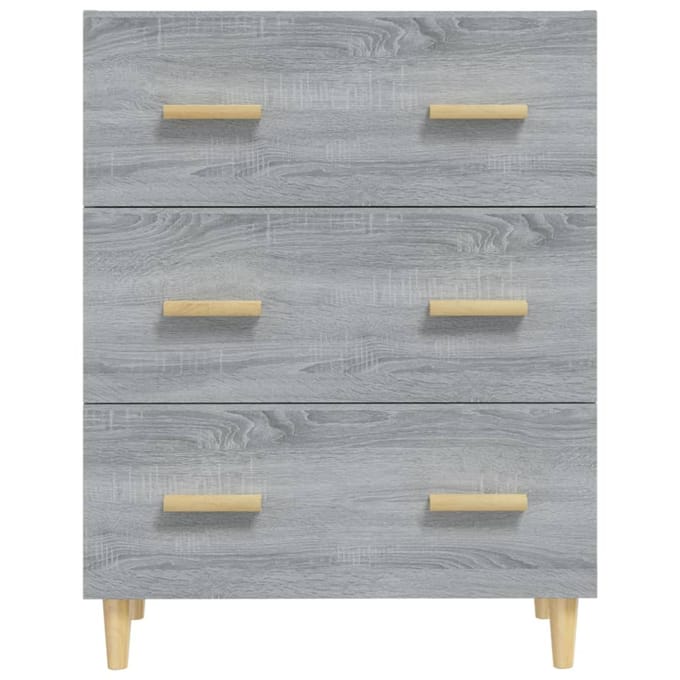 vidaXL - Dressoir - 70x34x90 - cm - bewerkt - hout - grijs - sonoma - eikenkleurig