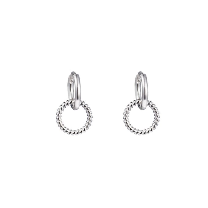 Day&Eve by Go Dutch Label Oorhangers circle zilver E2786-1
