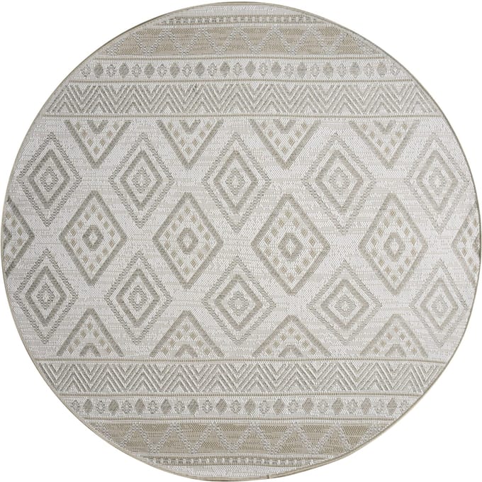 Binnen- en buitenkleed Verona beige 80 cm rond