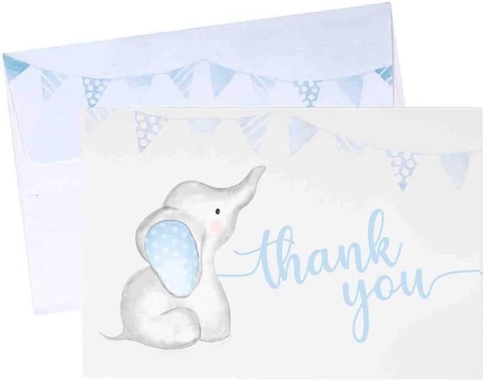 Bedankkaartjes Babyshower Jongen Inclusief Enveloppen