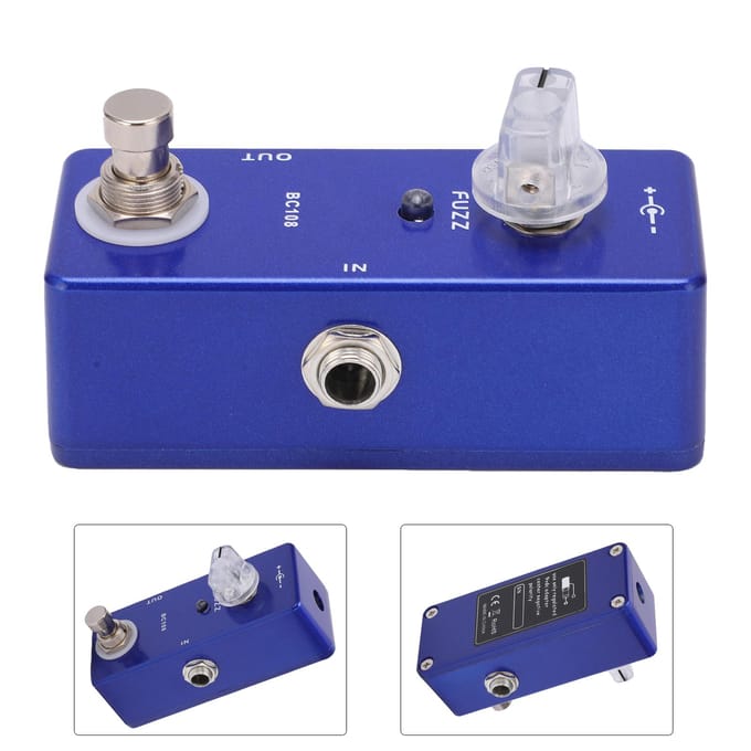 Pédale d'effet Fuzz Mini Métal avec True Bypass Accessoires pour Instruments de Musique blue