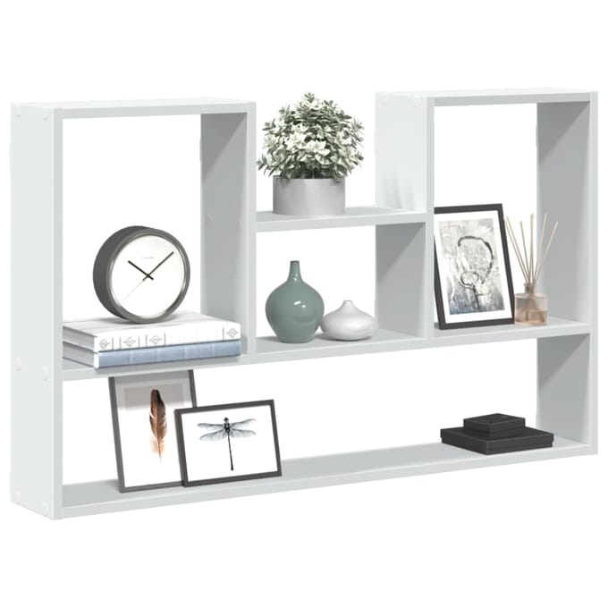 vidaXL - Wandplank - Wit - 99x15x60 - cm - Bewerkt - Hout