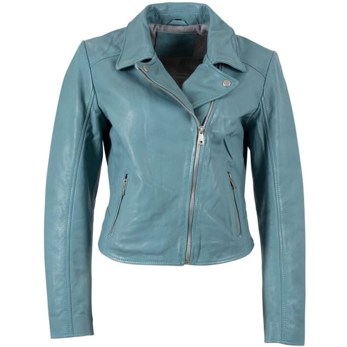 Mauritius Lederen jas - MWKalea - S tot XL - voor Vrouwen - lichtblauw