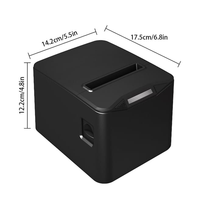 Bisofice thermische bonprinter 80 mm desktop direct thermisch afdrukken USB + LAN-verbinding hoge snelheid EU PLUG wit