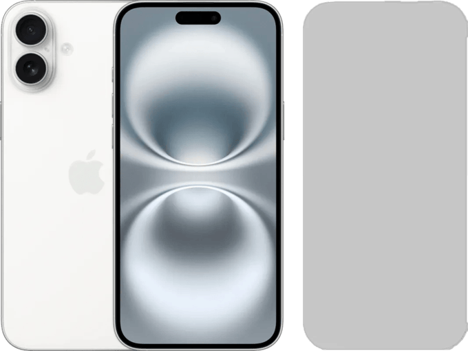 Apple iPhone 16 Plus 256GB Wit + BlueBuilt Screenprotector Glas