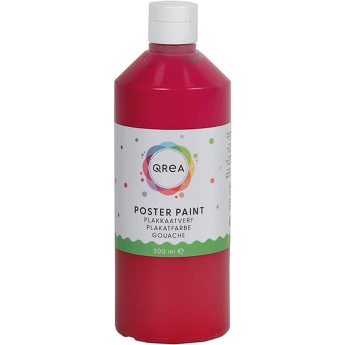 Plakkaatverf Qrea primair rood 500ml