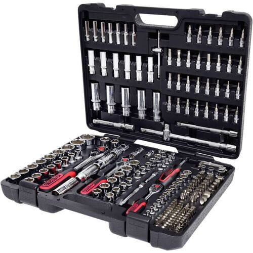 KS Tools KS TOOLS CHROMEplus - Knarre - 195 Stücke - 1/4, 1/2, 3/8 918.0795 Dopsleutelset Metrisch 1/4 (6,3 mm) 195-delig