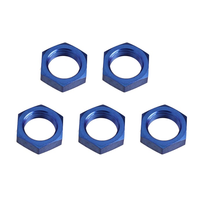 5 Stuks AN8 Binnendraad Zeskant Borgmoer Metaallegering Borgmoer Fitting Adapter Blauw Vervanging voor