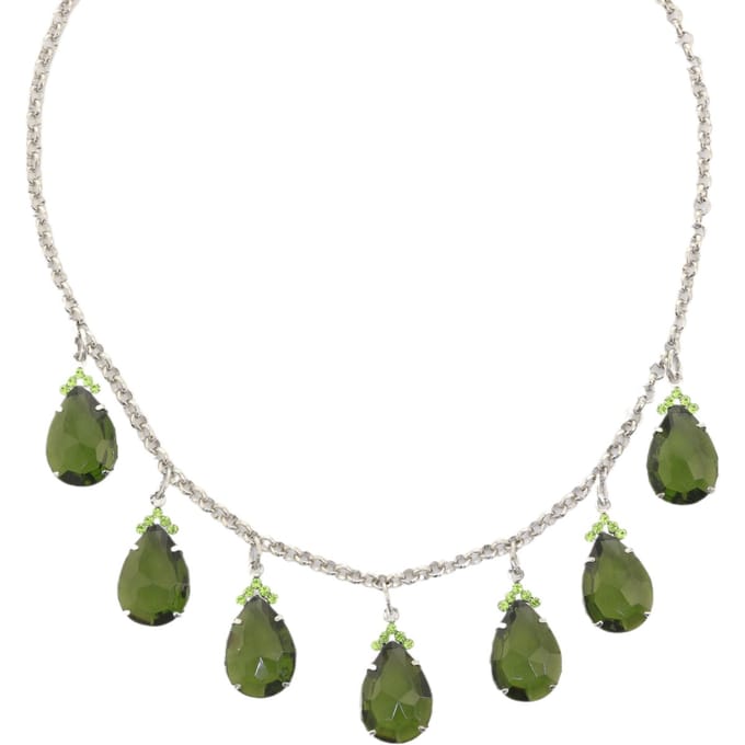 Behave ketting - Groene druppelvormige hangers - Nikkelvrij - Elegante mode