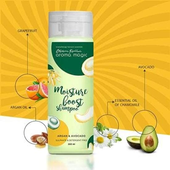 Aroma Magic Moisture Boost Shampoo for Dry & chemical treated hair| with Argan Oil, Avocado & Grapefruit Extracts - 200ml beige