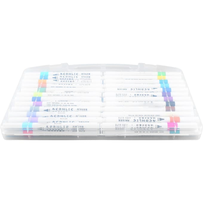 48 Kleuren Acrylverf Markerpennen Sneldrogende Waterdichte Verfmarkers voor Hout Canvas Steen white