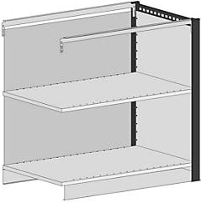 Schulte Lagertechnik Eindmodule voor uitschuifbaar baliesysteem MULTIplus, 1 modulair frame, 1 eindpaneel, breedte bovenblad 1056 mm, zonder werkblad
