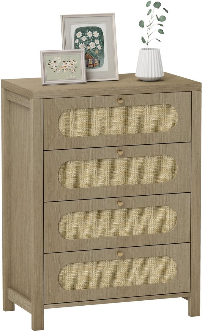 HOMCOM Ladekast - Spaanplaat - 70x38x93cm - Natuurlijk hout