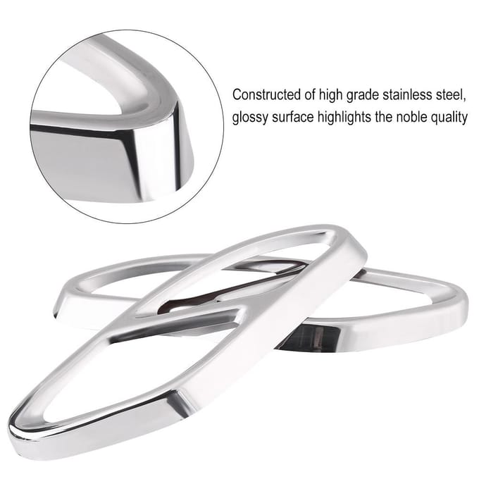 1 Paire Garnitures de Couvercle de Tuyau d'Échappement pour Mercedes Benz GLC C E classe C207 Coupé 14 17 Silver white