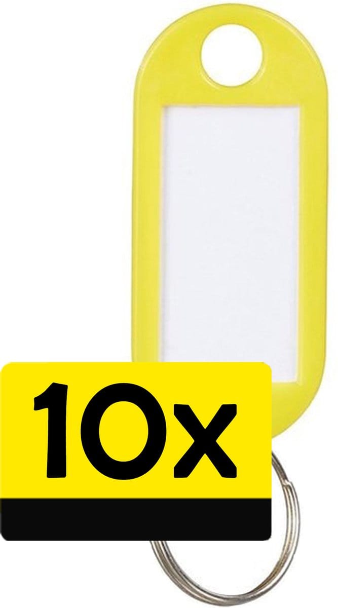 Sleutellabels Label Sleutel Sleutelhanger Gekleurde Bagagelabel Sleutelhanger Reislabel - Geel - 10 Stuks