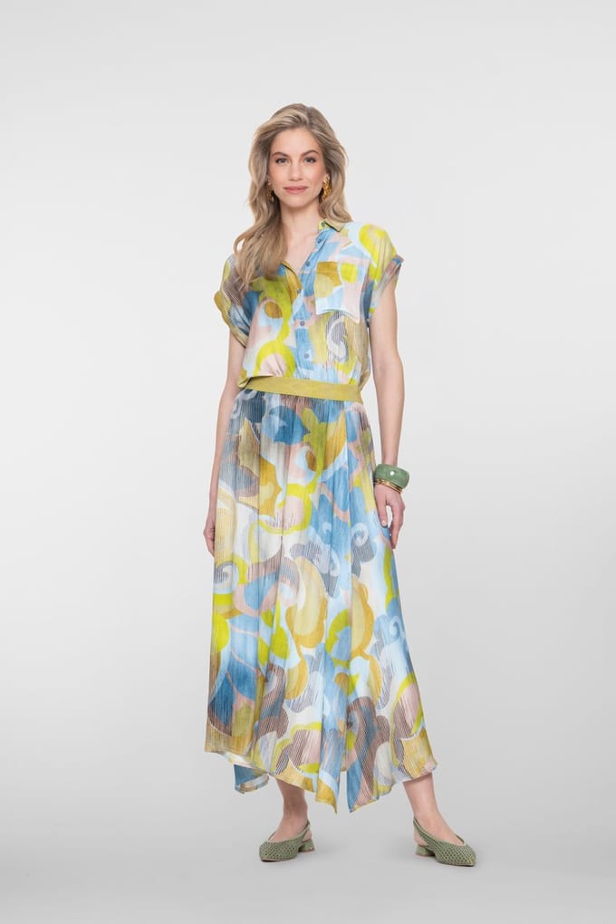 GEISHA - Dames rok - Maat M - Vrouwen - Geel - Viscose