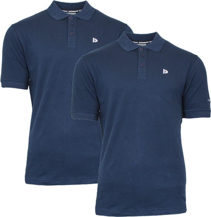 2-Pack Donnay - Polo (Noah) - Sportpolo - Heren - Navy (010) - maat S