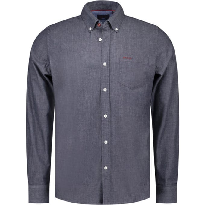 NZA - Blauw katoenen overhemd stretch