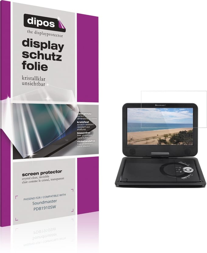 dipos – 2x Beschermfolie geschikt voor Soundmaster PDB1910SW | Krasbestendige & heldere Screenprotector Ultra-Thin
