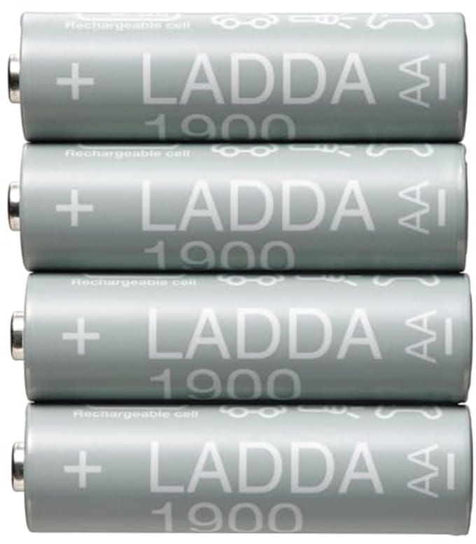 Oplaadbare AA Batterijen 1900 mAh - 4 Stuks - Grijs
