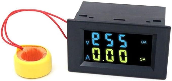 Dubbel Display Voltmeter - Ampèremeter Meter - Spanning Meten - Hoge Nauwkeurigheid - AC80-500V - Zwart