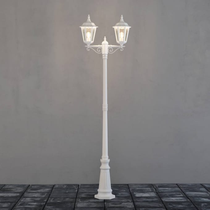 Konstsmide Mastlamp Firenze, 2-lamps, wit