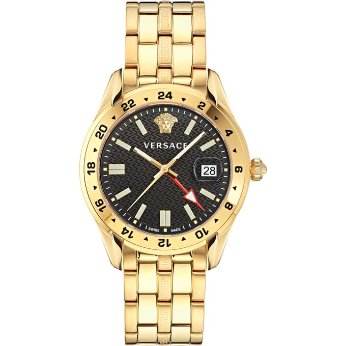 Versace Greca Time GMT VE7C00723 Horloge - Staal - Goudkleurig - Ø 41 mm