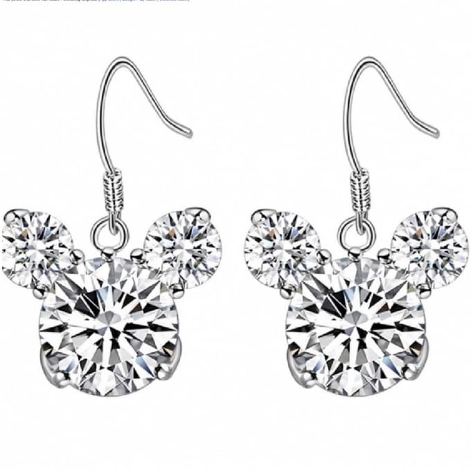 Zilveren oorbellen- Zirkonia mouse - Charme Bijoux