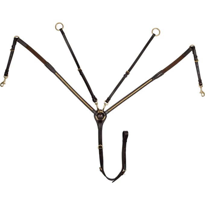 Leren jachtcollier met messing vork Supreme