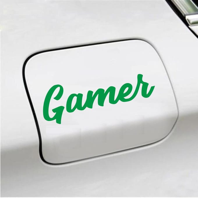 Bumpersticker - Gamer - 6 X 18 - Groen