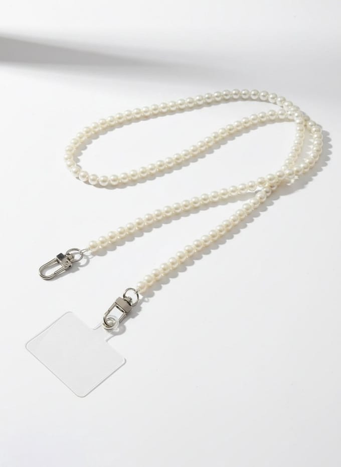 Telefoonkoord - telefoonketting - parels - lang