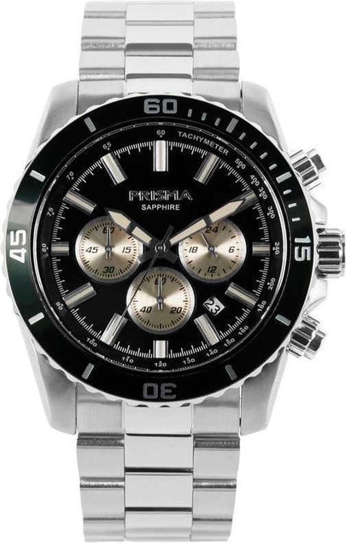 Prisma Heren Explore Navigator Black horloge  - Zilverkleurig P.1880