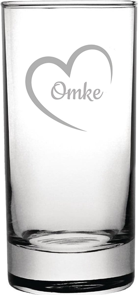 Gegraveerde longdrinkglas 28,5cl Omke mei hert