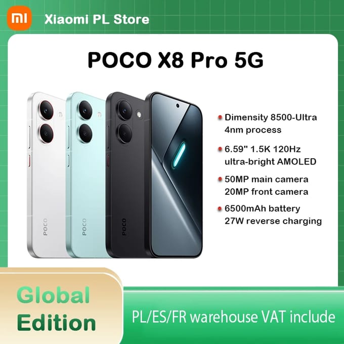 Xiaomi POCO X8 Pro -12GB 512GB - IP68 Waterdicht - 1.5K AMOLED - Wit