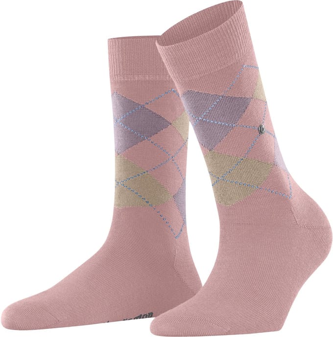 Burlington Marylebone gedessineerd wol sokken dames rood - maat 36-41