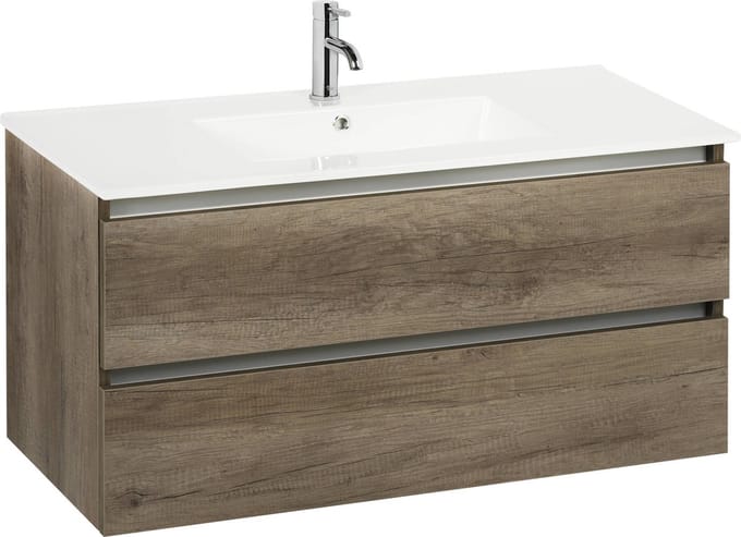 Ben Limara Badkamermeubel Set - 100x47 cm - Voorgemonteerd - Eiken - Wastafelmeubel - Badmeubel