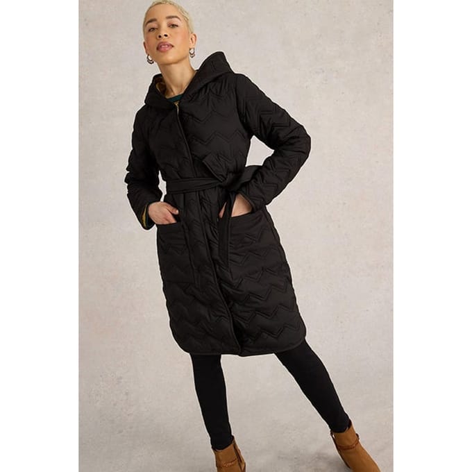 White Stuff Arlet Quilted Coat Pure Black Taglia: 12 REGULAR | Parka Outlet | Donna | Nero