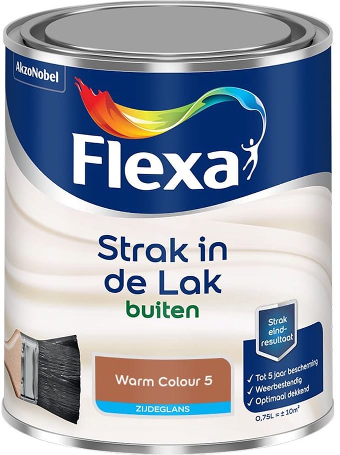 Flexa - Strak In De Lak Buitenlak Zijdeglans - Warm Colour 5 - Mengverf - 750 Ml