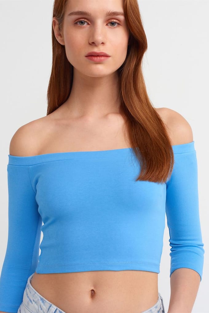 Dames Off-shoulder Crop Blouse