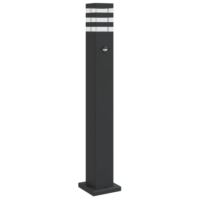 vidaXL Vloerlamp voor buiten met sensor 80 cm aluminium zwart