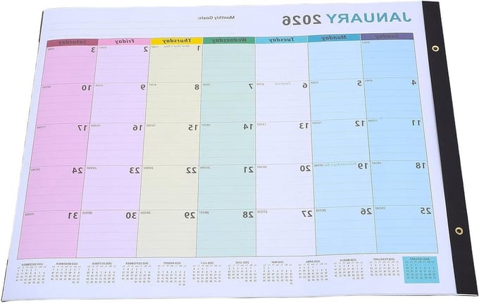 Grote wandkalender - Maandplanner - Planning maken - Verticaal display - 56x43.5cm - Meerdere kleuren