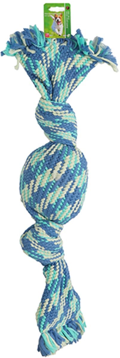 Boony hond speelgoed speelslinger trektouw met bal en piep 60cm
