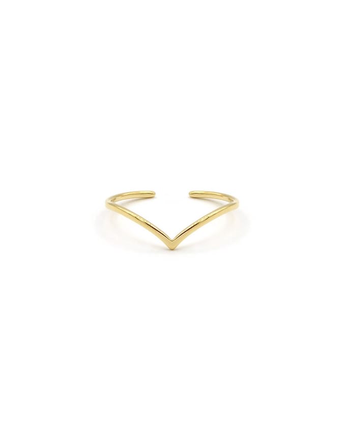 Mint15 Verstelbare ring v-vorm 'Wish' - Goudkleur RVS/Stainless Steel