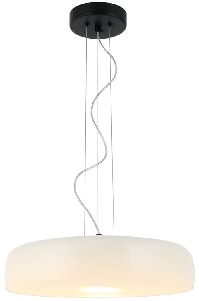 Kosilum - Riccardo - Hanglamp - Wit en zwart - Metaal en glas