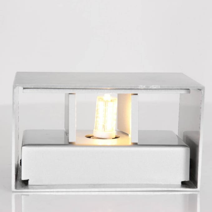 Steinhauer LED wandlamp Muro 3365, staalgrijs, hoekig, G9, 2.700 K