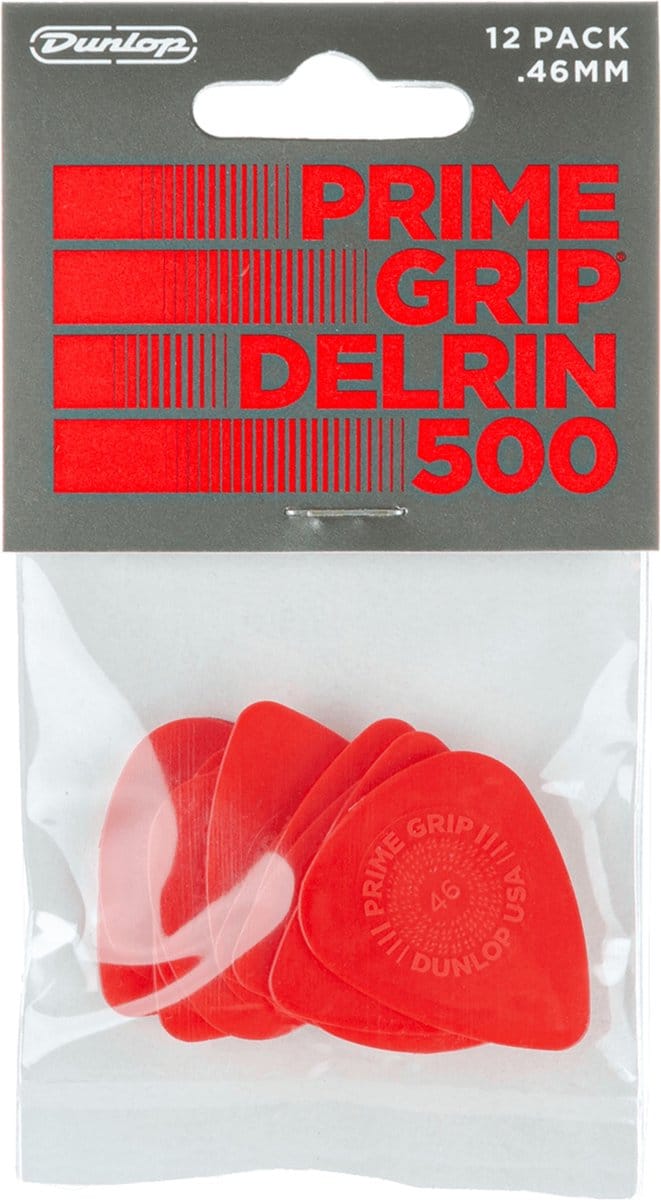 Jim Dunlop Delrin 500 Prime Grip - Plectrums - 0,46 mm - Player's Pack